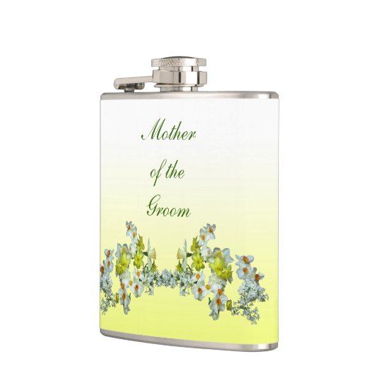 Gelbe Blumenmutter Flachmann (Links)