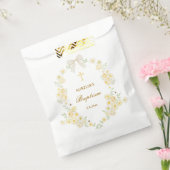 Gelbe Blumenrahmen-Schleife Taufe Geschenktütchen (Versiegelt)