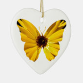 Gelbe Blumenschmetterlings-Silhouette Keramikornament (Rechts)
