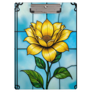 🌼 Gelbe Blumenschreibtafel für Büro und Studium Klemmbrett