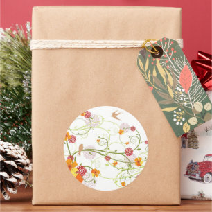 Gelbe Blumenschwalben retten Datum/TQ/Geschenk/ Runder Aufkleber