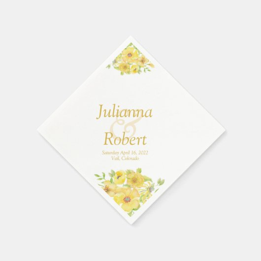Gelbe Blumenserviette Serviette (Ecke)