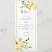 Gelbe Blumenstube Grün Sommerduchessen Menükarte (Vorderseite)