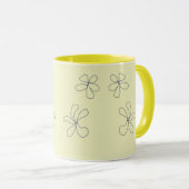 gelbe Blumenvase Tasse (VorderseiteRechts)