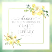 Gelbe Blumenzunge Grün Sommer Hochzeit Willkommen Fensteraufkleber (Blatt 3)