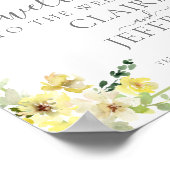 Gelbe Blumenzunge Grün Sommer Hochzeit Willkommen Poster (Ecke)