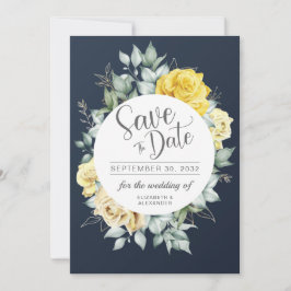Gelbe Blumenzwiebelblüte Hochzeit der Marine Save The Date