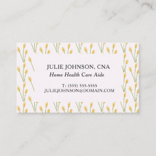 Gelbe Blumige CNA-Häusliche Gesundheitsversorgung Visitenkarte
