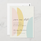 GELBE BLUSH AQUA BLUE WEDD RETTETE UNSER DATUM POSTKARTE (Vorne/Hinten)