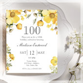 Gelbe Blüte 100. Geburtstag Einladung