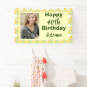 Gelbe Blüte 40. Geburtstags-Foto Banner (Insitu)