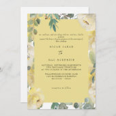 Gelbe Blüte beide Eltern Hochzeit Einladung (Vorne/Hinten)