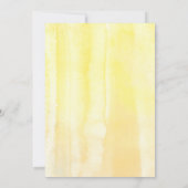 Gelbe Blüte Elegante Niedliche Babydusche Einladung (Rückseite)