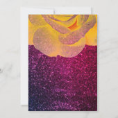 Gelbe Blüte Lila Pink Glittery Wedding Ombre Einladung (Rückseite)