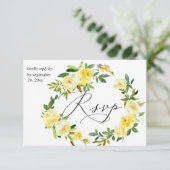 Gelbe Blüte mit Mahlzeit 2 RSVP Karte (Stehend Vorderseite)