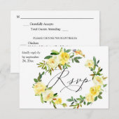 Gelbe Blüte mit Mahlzeit 2 RSVP Karte (Vorne/Hinten)
