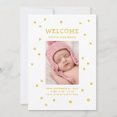 Gelbe Blüte Neue Geburt. Neugeborene niedliche Blu Ankündigung (Vorderseite)