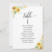 Gelbe Blüte, Sitzplan-Karten mit Gästebamen (Vorderseite)