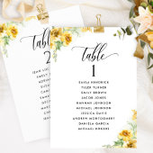 Gelbe Blüte, Sitzplan-Karten mit Gästebamen