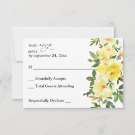 Gelbe Blüte zu den Mahlzeiten RSVP Karte