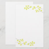 Gelbe Blüten Briefpapier (Vorne/Hinten)