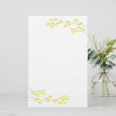 Gelbe Blüten Briefpapier (Stehend Vorderseite)