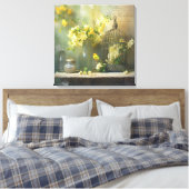 Gelbe Blüten der französischen Hütte Leinwanddruck (Insitu (Schlafzimmer))