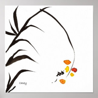 Gelbe Blüten Kunst Print Poster