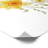 Gelbe Blüten und Bögen Brautparty Willkommen Poster (Ecke)