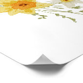 Gelbe Blüten und Bows Kinderdusche Begrüßungszeich Poster (Ecke)