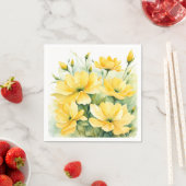 Gelbe Blüten Wasserfarben Serviette (Beispiel)