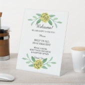 Gelbe Blütenblätterung Hochzeitssicherheit Sockelschild (In SItu)