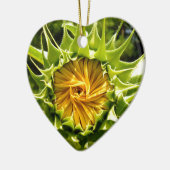 Gelbe Blütenblume Keramik Ornament (Links)