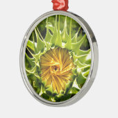 Gelbe Blütenblume Silbernes Ornament (Links)
