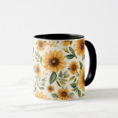 Gelbe Blütenblume Tasse (VorderseiteRechts)