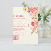 Gelbe Blütenbutter Hochzeitscode qr Begleitkarte (Stehend Vorderseite)