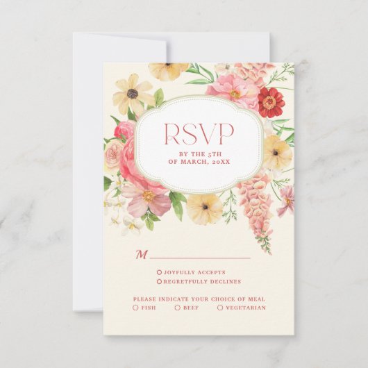Gelbe Blütenbutter Hochzeitscode qr RSVP Karte (Vorderseite)