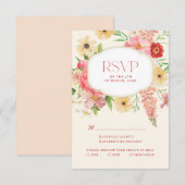 Gelbe Blütenbutter Hochzeitscode qr RSVP Karte (Vorne/Hinten)