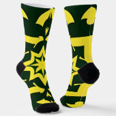 Gelbe Blütendekoration auf grünem Hintergrund Socken (Gewinkelt)