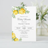 Gelbe Blütendusche Einladung (Stehend Vorderseite)