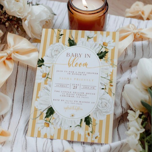 Gelbe Blütendusche Einladung