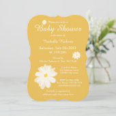 Gelbe Blütendusche mit Blume Einladung (Stehend Vorderseite)