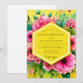 Gelbe Blütenhochzeit Einladung (Vorne/Hinten)