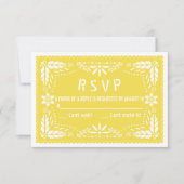 Gelbe Blütenpapagei Picado Volkskunst Babydusche RSVP Karte (Vorderseite)