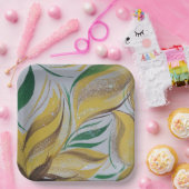 Gelbe Blütenplatte Pappteller (Party)