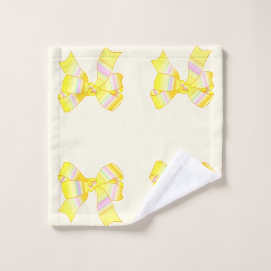 Gelbe Bogen Handtuch Set (Waschlappen)