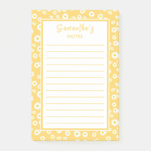 Gelbe Boho-Frühlingsgänseblümchen Post-it Klebezettel