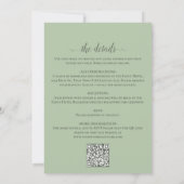 Gelbe Boho-Rosen Kalligrafie & QR-Code Hochzeit Einladung (Rückseite)