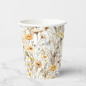 Gelbe Boho-Wildblume Pappbecher (Links)