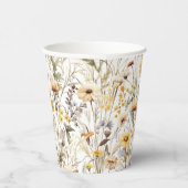 Gelbe Boho-Wildblume Pappbecher (Rechts)
